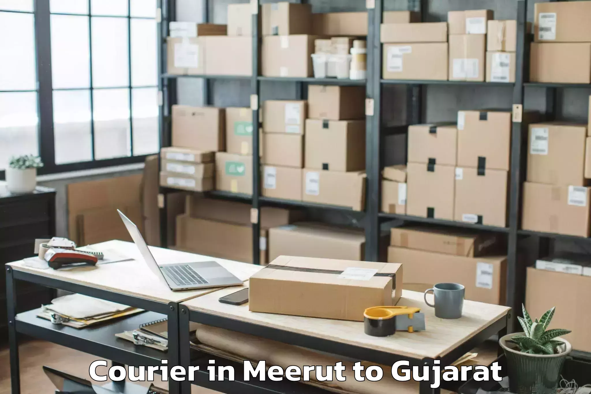 Professional Meerut to Khambha Courier